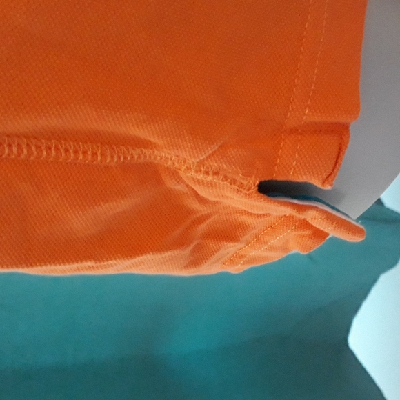 U. S. Polo Assoc. orange and turquoise 2 button polo. Small - Picture 7 of 9